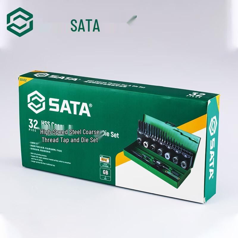 SATA 50452 32-Piece HSS Coarse Thread Tap and Die Set 32-Piece Set