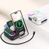 8 in 1 Magnetic Wireless Charger Retractable USB-C Cable RGB Ambient Light Alarm Clock Multi-Device Desk Station