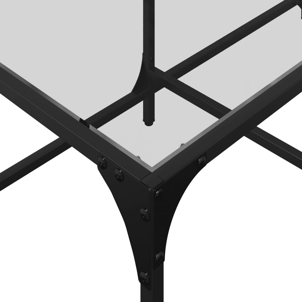 Vidaxl Couchtisch mit Glasplatte, 98,5 x 50 x 40 cm, Stahl