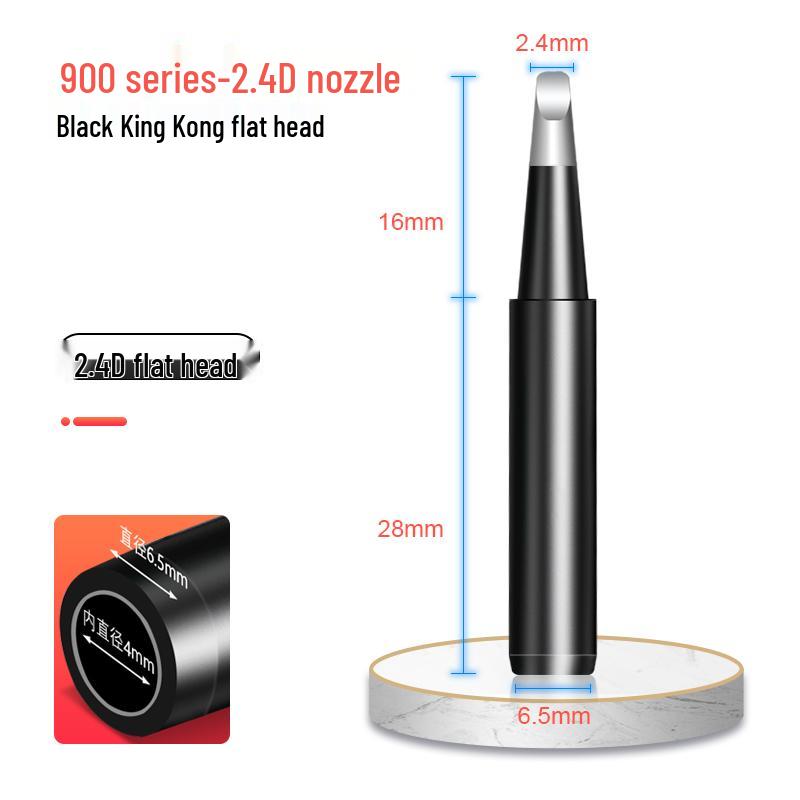 Black Gold Steel 936 Universal Soldering Iron Tip for 937 Stations: Pointed, Horseshoe, Knife Head Styles.