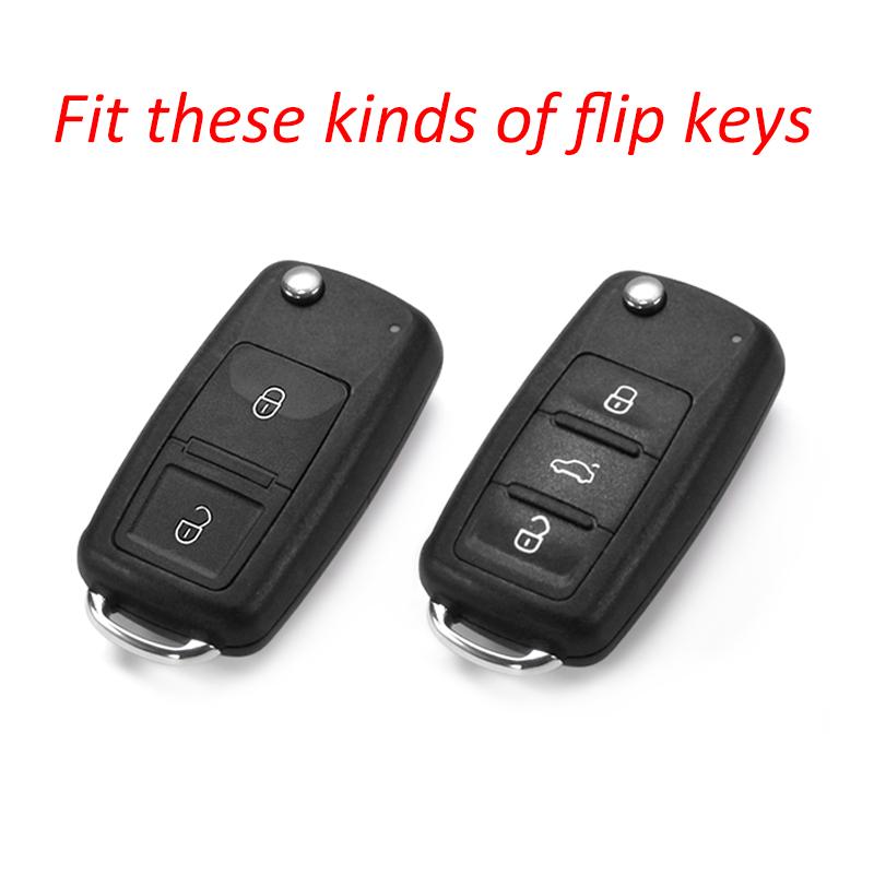 Flip Key Fob Chain For VW Jetta Polo Golf MK6 Passat B7 Tiguan Beetle Touran Eos UP Scirocco Accessories Cover Case Keychain