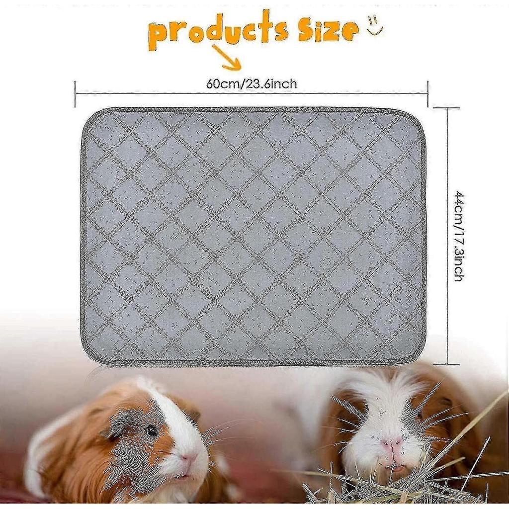 Guinea Pig Fleece Cage Liners - 2 Pack Washable Guinea Pig Pee Pads, Waterproof