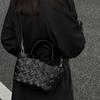 Uniquely Designed Woven Tote Bag, Women's Fashionable Pleated Crossbody Bag, High-end Single Shoulder Handbag