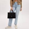 Coach Dempsey 29 Solid Pebble Grain Minimalist Leather Tote Bag Women Tote Black CO976-IMBLK