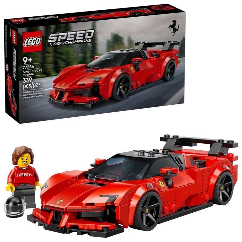 LEGO Speed Champions Ferrari SF90 XX Stradale Toy Constructor Set 339 pieces red