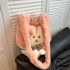 Plush bag crossbody bag large capacity women's new commuting high-end shoulder bag cartoon tote bag student commuter bag