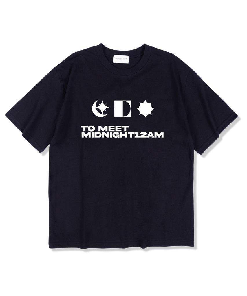 MIDNIGHT12AM Symbol Night Short Sleeve T-Shirt Navy