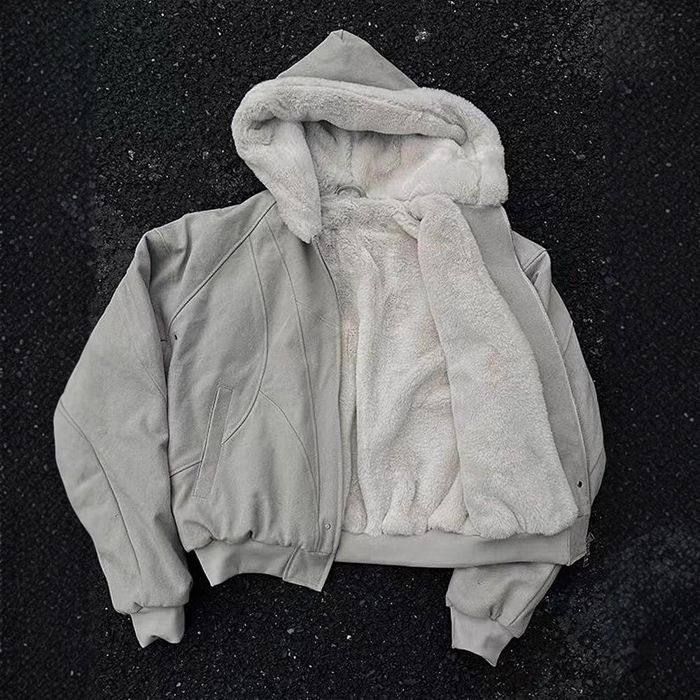 

Plus Velvet Padded Coat Men s Autumn and Winter Canvas Jacket Cotton-padded Jacket Hooded Cotton Coat XXL