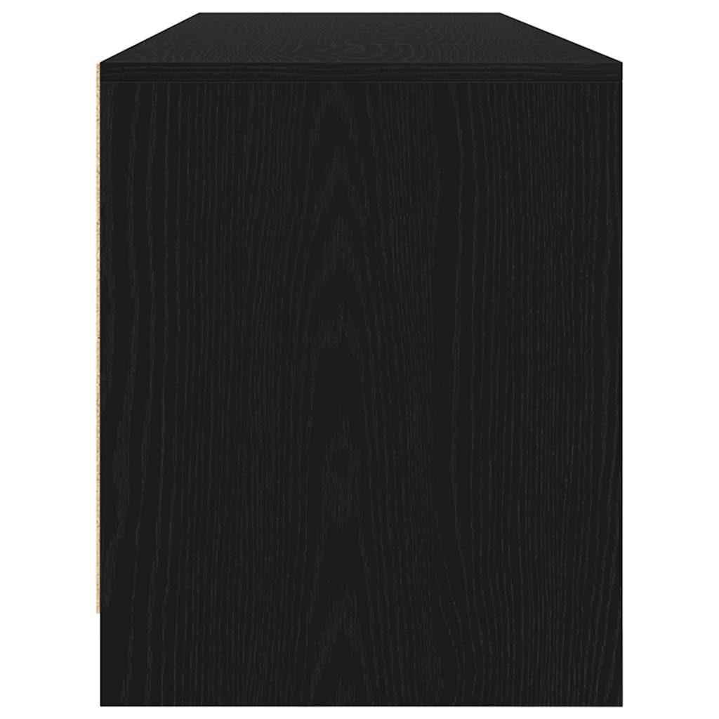 TV Cabinet In Black Oak Look 188.5 X 41 X 50 Cm Particleboard