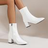 Herren Damen Stiefel Modische Schuhe Knöchel Seitenreißverschluss Stretch Mittlerer Absatz Übergröße Kurz Spitz Geeignet für den täglichen Gebrauch und verschiedene Anlässe
