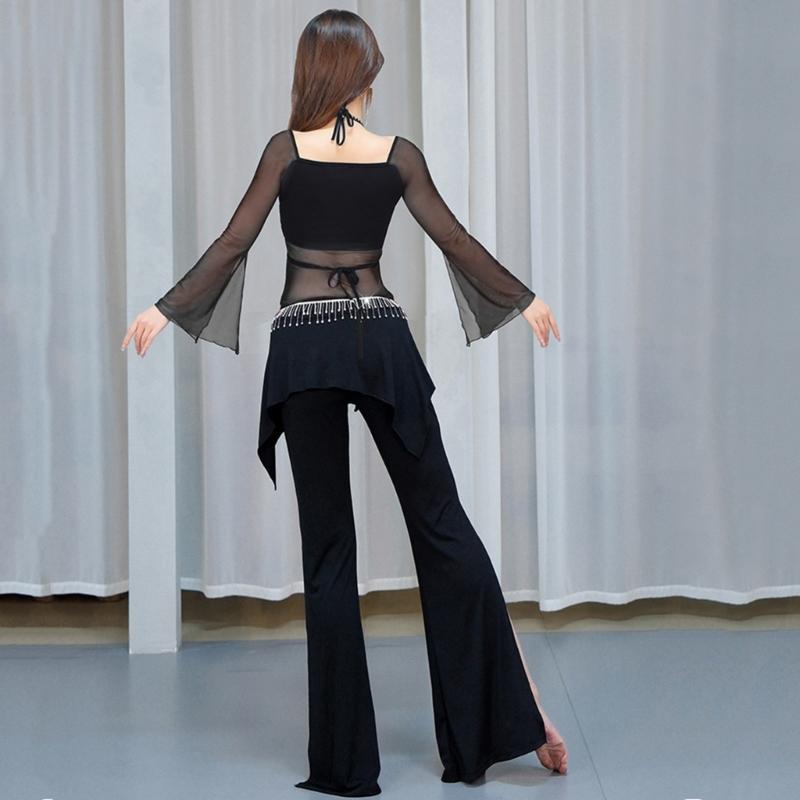 Professional Belly Dance Costume Set With Crop Tops Pants And And Hip Scarf For Stage Performances And Practice