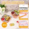 3Pcs Bento Lunch Box Set 3-Compartment Food Storage Containers Leakproof with Lid Reusable Meal Prep Lunch Box for School Office