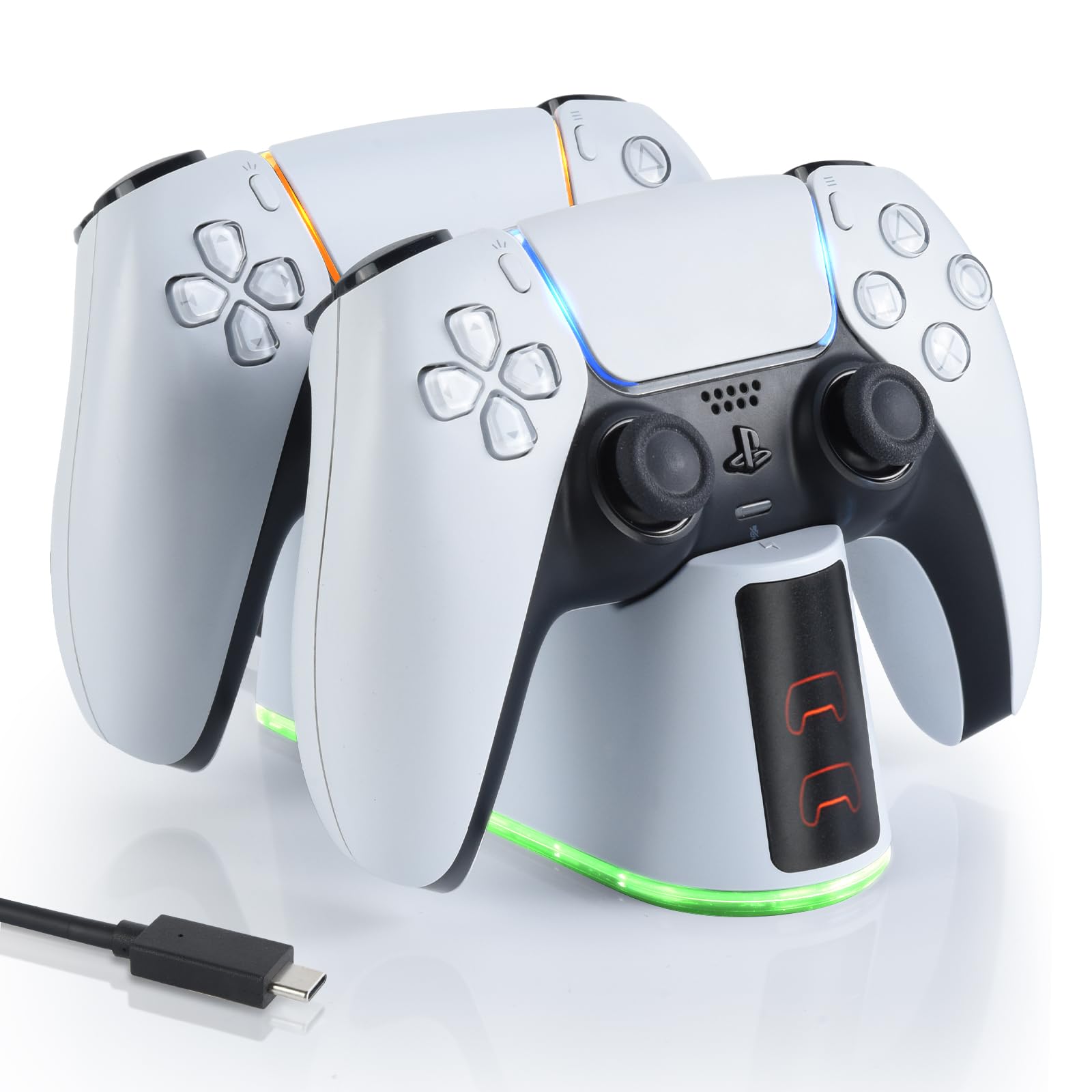 

ELUTENG PS5 Controller Charging Charges Two Controllers Simply Place the Controller on the Stand to Features a GB Indicator Includes a Japanese