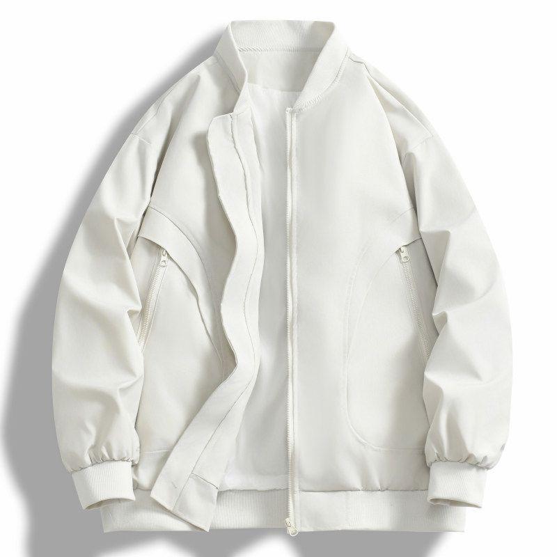 

Medm Beprp Hong Kong Style Artistic Baseball Uniform Boys Autumn and Winter Popular Design High Sense Outerwear American Jacket B2501 Khaki [Spring and Autumn Regular Style] 2XL