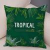 Tropical Floral Cushion Cover Pink Hibiscus Flower Leaf Print Soft Fabric Living Room Sofa Home Decor Pillow Case