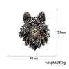 Rhinestone Tiger Head Brooches for Women Unisex Pearl Bear Pins Wolf Lapel Pins Banquet Party Backpack Gifts Jewelry Accessories
