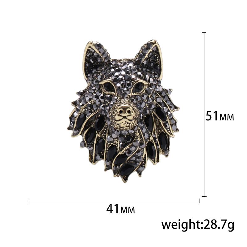 Rhinestone Tiger Head Brooches for Women Unisex Pearl Bear Pins Wolf Lapel Pins Banquet Party Backpack Gifts Jewelry Accessories