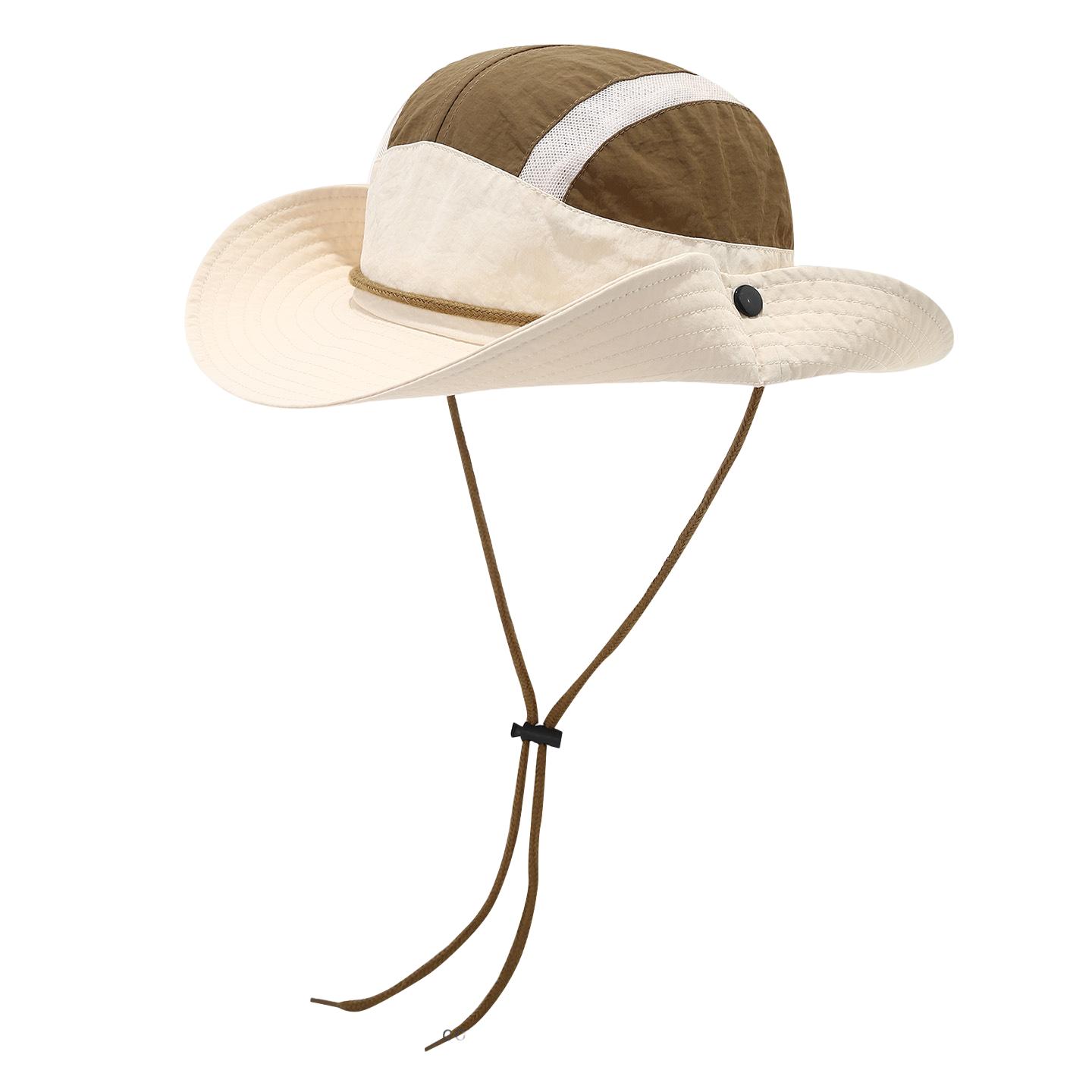 

Kids Cowboy Hat Breathable Mesh Wide Brim Anti-UV Outdoor Hiking Bucket Hat Adjustable Foldable Waterproof Travel Beach Hat зеленого кольору хакі