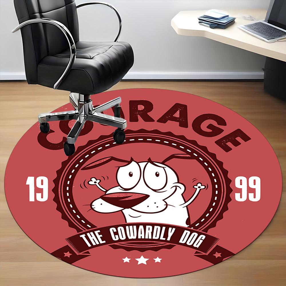 1pc Courage the Cowardly Dog Office Round Area Rug, Under Office Chairs Bedroom Living Room Home Decor a1016071