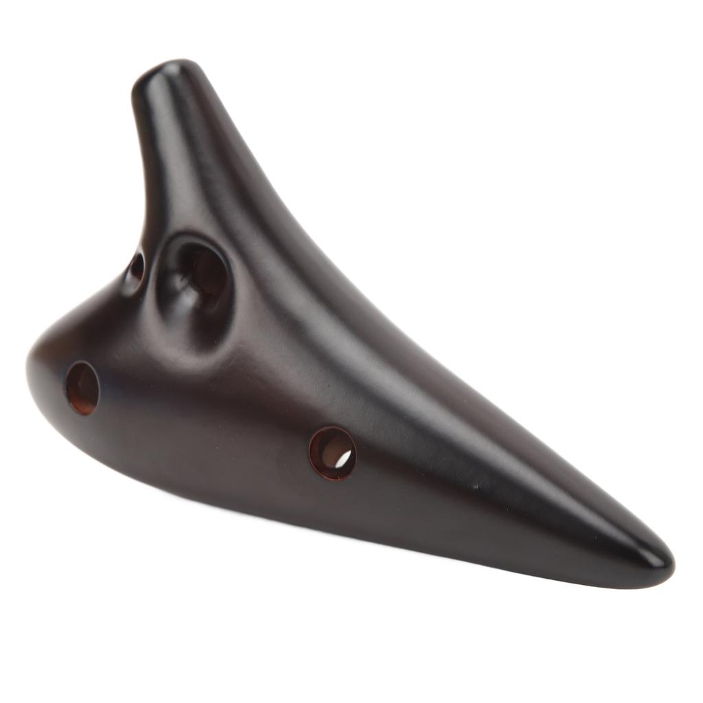 12 Hole Ocarina Ceramic Smouldering Alto C Tone Ocarina Flute Instrument with Neck Rope for Beginners