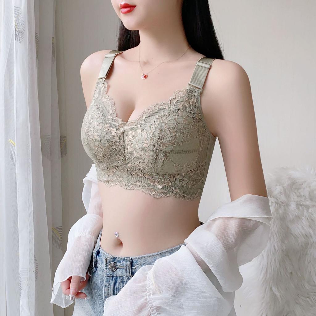Summer Bra Women's Thin Bra Women's Underwire Bra Gathered Chest Gathered Accessory Bra Plus Size Bra