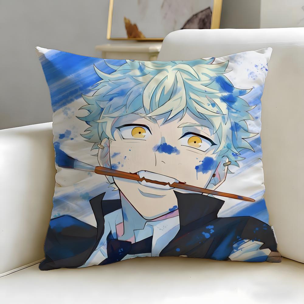 Anime Blue Period Cushion Cover Soft EasyWash Pillow Case Versatile for Couch Bed Travel and Office