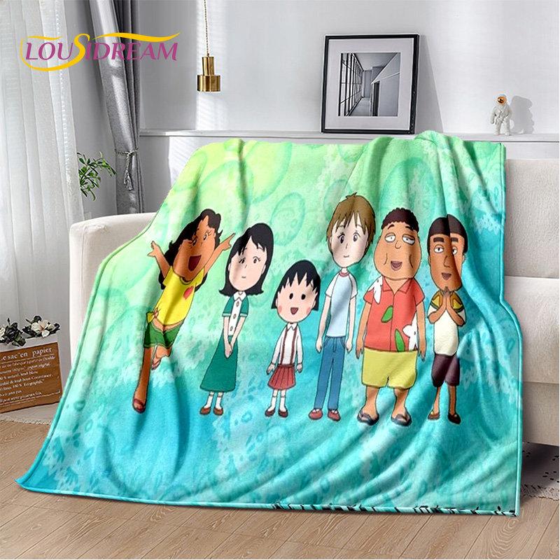Chi-bi Maruko Sakura Momoko Cartone Animato Morbida Coperta di Peluche, Coperta di Flanella Coperta da Lancio per Soggiorno Camera da Letto Letto Divano Picnic Bambino