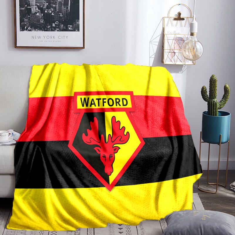Wat-ford Football Crest Throws Blanket Flannel Blankets Plush for Couch Bed Gifts for Men Women Travel picnic blanket Christmas fan gifts