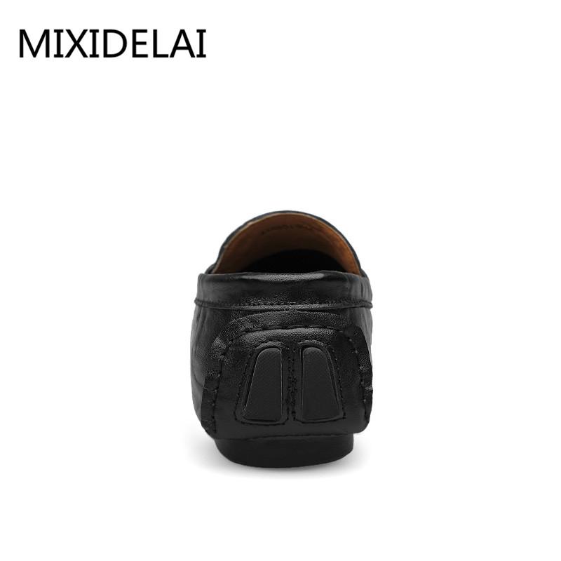 MIXIDELAI Soft Leather Men Loafers New Handmade Casual Shoes Men Moccasins For Men Leather Flat Shoes Big Size 36-46 Fashion