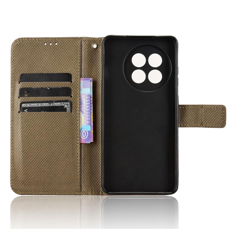 For OnePlus ACE5 ACE5 Pro 5G Luxury Flip Diamond Pattern Lanyard Business Wallet Case Leather for OnePlus 13R 5G Phone Case