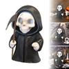 Halloween Grim Reaper Statue 4.72" Articulated Scythe Figure Resin Halloween Desk Decor for Anime Gothic Collections