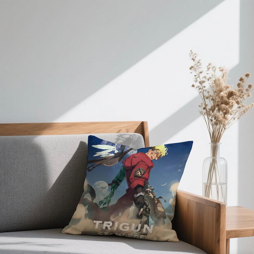 Anime T-Trigun Stampede Cushion Cover Square Sofa Cushion Cover Casual Skin-Friendly Comfortable Pillow Cover