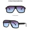 Women's sunglasses, retro large-frame square sunglasses, male and female pilot sunglasses.