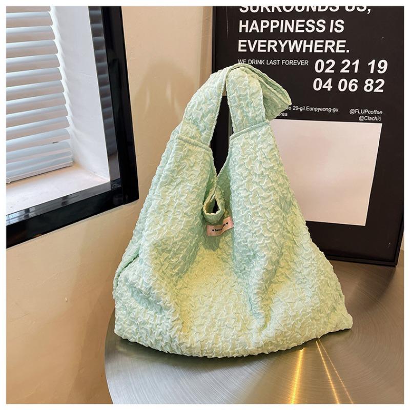 Tote Bag Women's Large-capacity New Versatile Shoulder Bag Lazy Wind Bubble Cloth College Student Class Bag