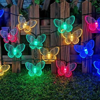 Solar-Powered Garden Butterfly String Lights For Garden Outdoor Fairy Lights with 8 Modes Waterproof Patio Yard 1010