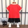 Chlapecký letní dvoudílný set Hanfu pro týden úplňku Krásný pro malé děti Čínský styl Letní oblečení Prodyšný Tang Suit Oblečení Set kalhot