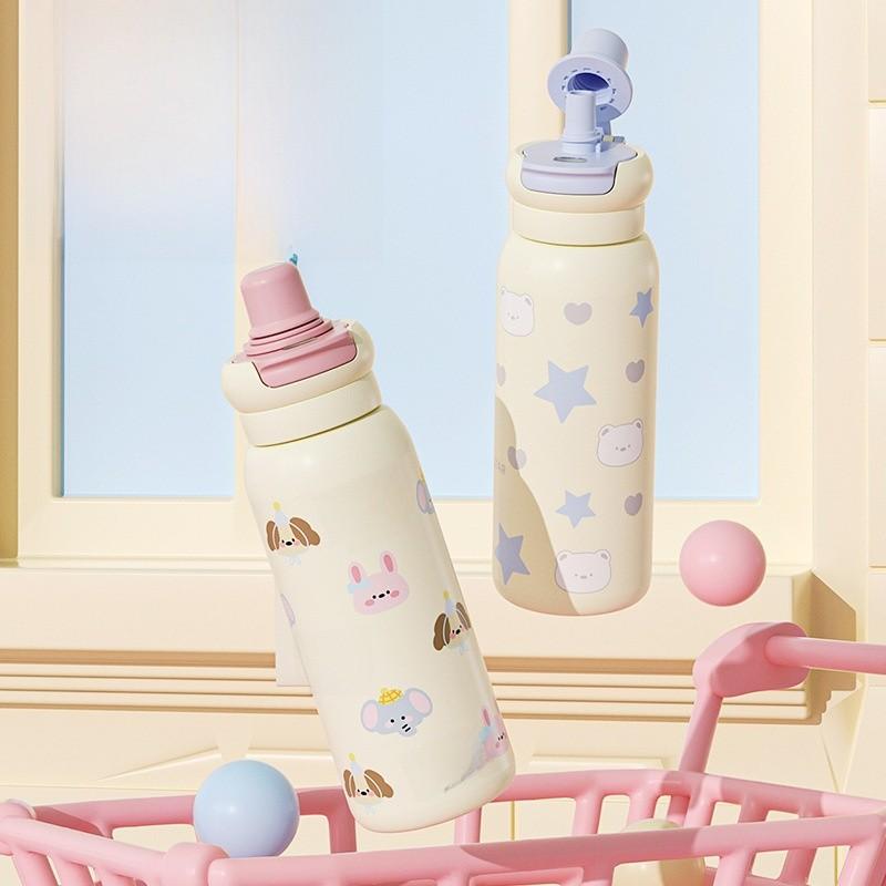 Cute Pink Bunny Ceramic Travel Mug With 316 Stainless Steel Inner For Office And Outdoor Use