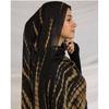 Cotton Blend Scarf With Ink Wash Print Lightweight Head Cover Muslim Women 180x80cm