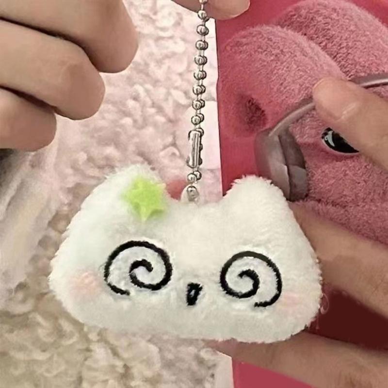 Cute Cartoon Plush Dizzy Cat Keychain Cartoon Dizzy Cat Plush Keychain Adornment Comfortable Feel Stylish Bag Ornament