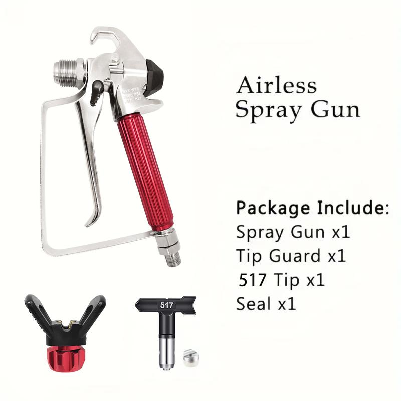 1 Set Airless-Farbspritzpistole mit 517 Düse, Handdrehbare Düsen-Schutzabdeckung - Einfach zu bedienen