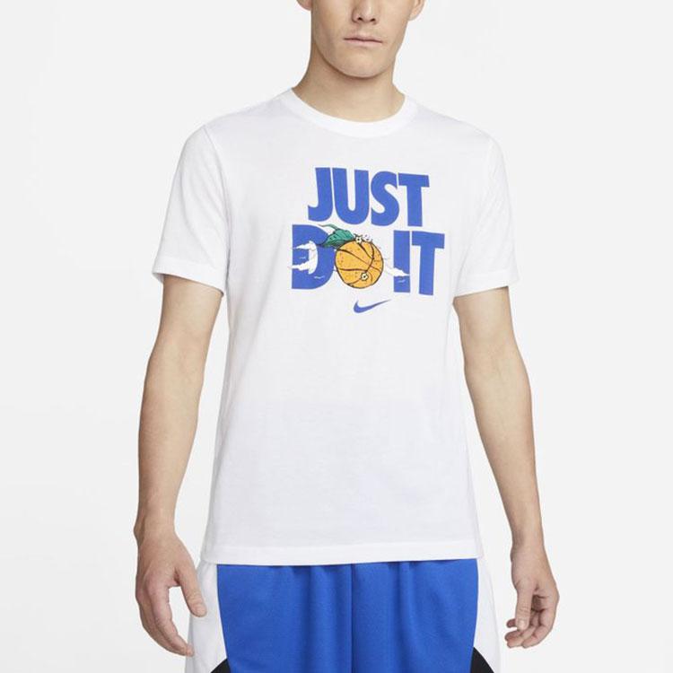 Nike Just Do It Letter Print Crew-Neck Short Sleeve T-Shirt Men Tops White DV1213-100