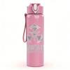 1PC Dominator geometric tower print 750ml colorful plastic sports water bottle leakproof pop up lid with straw for outdoor work home use