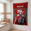 San Francisco 49ers (5) Benutzerdefiniertes Namens-Wandteppich-Wandbehang Weicher Hintergrund-Wandteppich für Schlafzimmer Wohnzimmer Studentenwohnheim Heimdekoration Geschenk