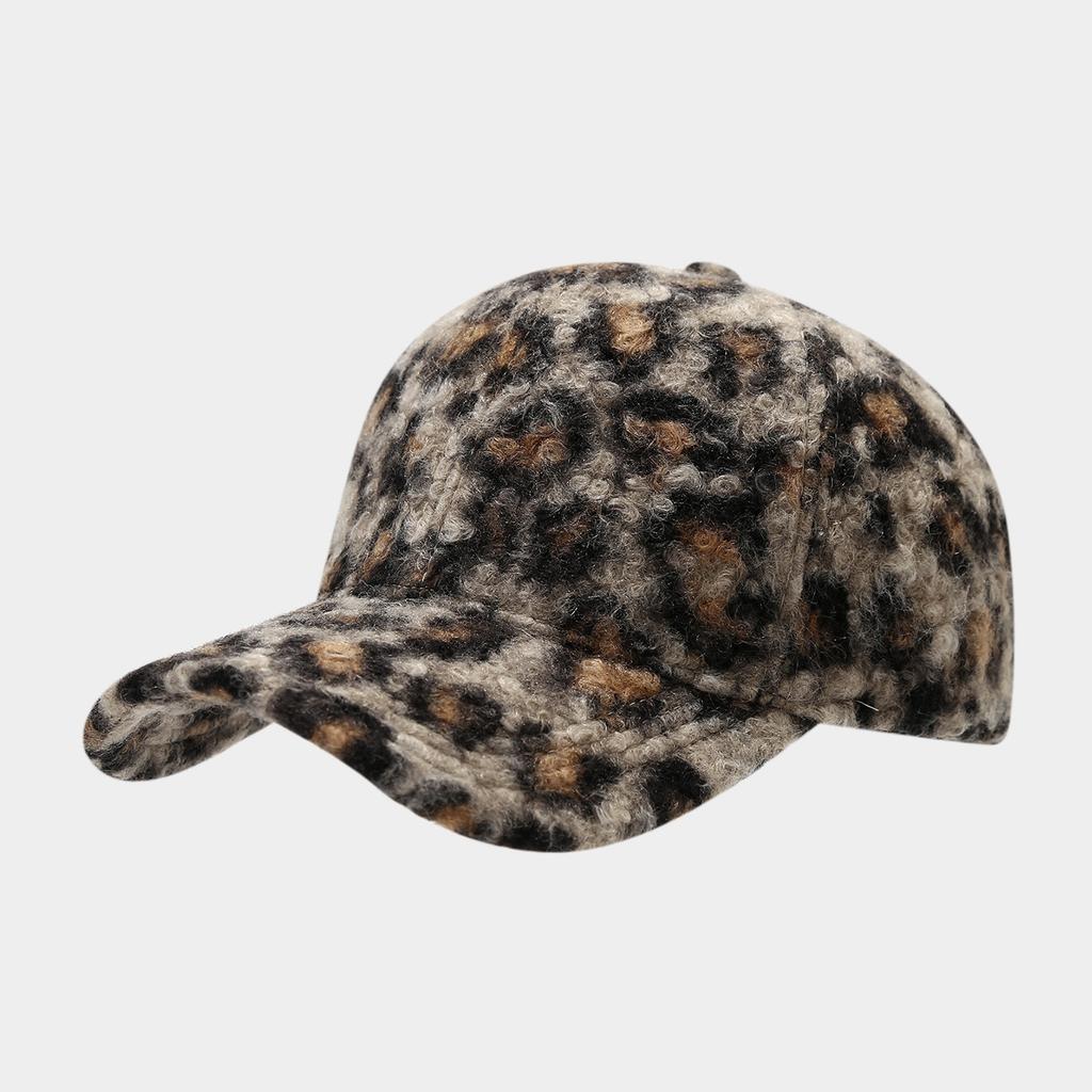 Autumn And Winter New Hat Ladies Leopard Print Hard Top Baseball Cap Women Men Outdoor Warm Sun Protection Sun Hat Vintage Cap