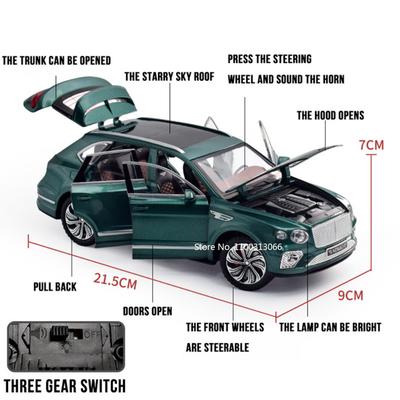 1:24 Scale Bentayga Cars Models Alloy Diecasts Toys Vehicles 6 Doors Can Be Opened with Pull Back Toy Adult Collection Ornament