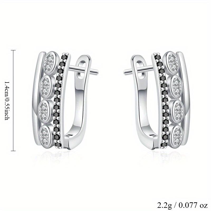 Creolen mit runden & schwarzen Zirkonia