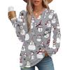 Women's Fashion Casual V-neck Pleated Christmas Long Sleeve Top