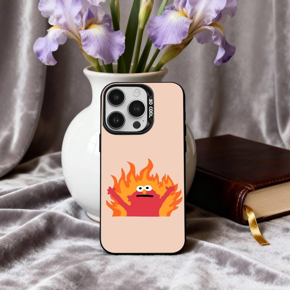 C-Cartoon R-Red cute A-Elmo-O  Phone Case For iPhone17,16,15,14,13,12,11 Plus,Pro Max Black Candy silver phone case