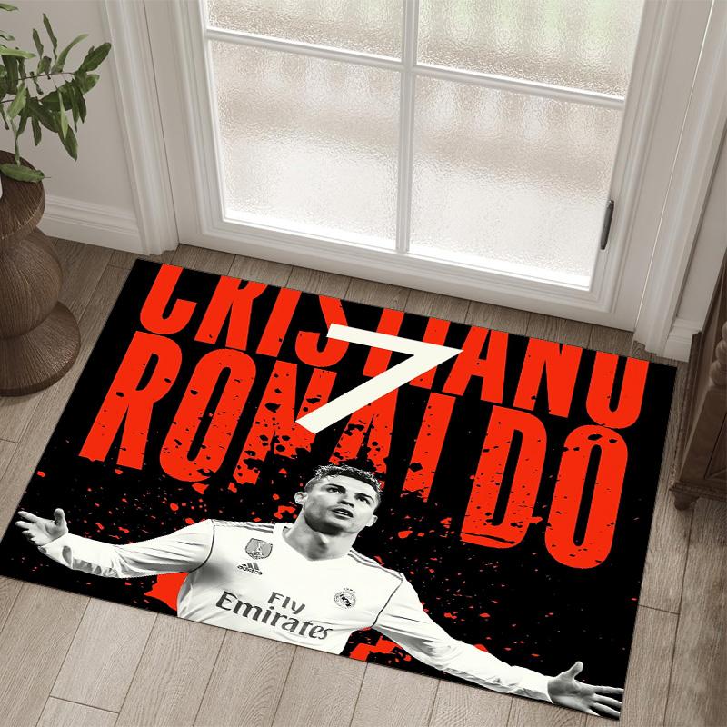 Tappeto in Cristallo Velluto Design Cristiano Ronaldo Accogliente Non?Tappeto Stampato Antiscivolo per Camera da Letto Soggiorno Ingresso