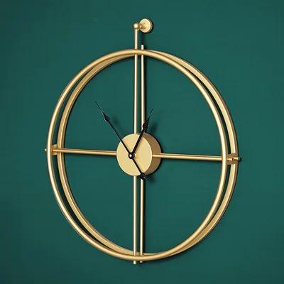 

Retro Large Wall Clock Double-walled Square Tube Iron Silent Home Watch Simple Design Living Room Office Art Wall Decor Clock (as the picture,55cm)